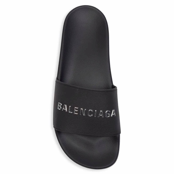Balenciaga Women's Logo Pool Slides 8 B/38 EU - Picture 7 of 14